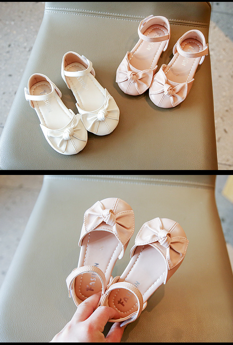 2024 primavera/verão nova edição coreana meia sandálias da menina do bebê arco princesa couro moda sapatos casuais_voghion.com