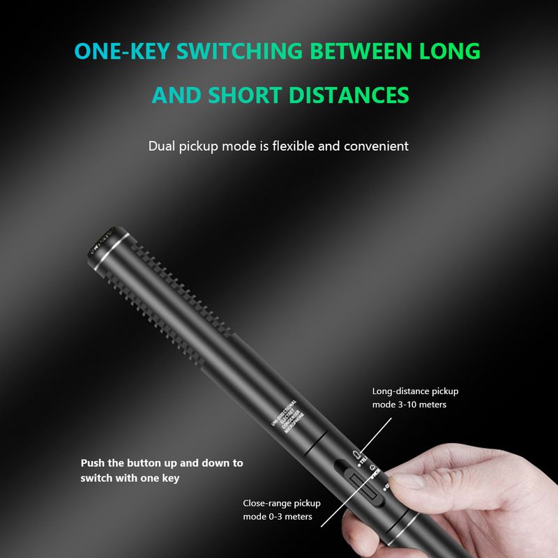 Conference Condenser Microphone Interview Recording Vlog Live Mic Super-cardioid for DSLR_voghion.com