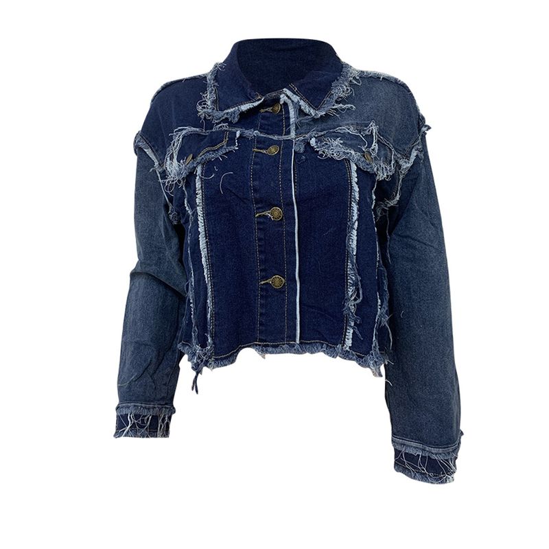 Kadın Giyim Moda Hırka Dikişli Kot Ceket Stokta_voghion.com