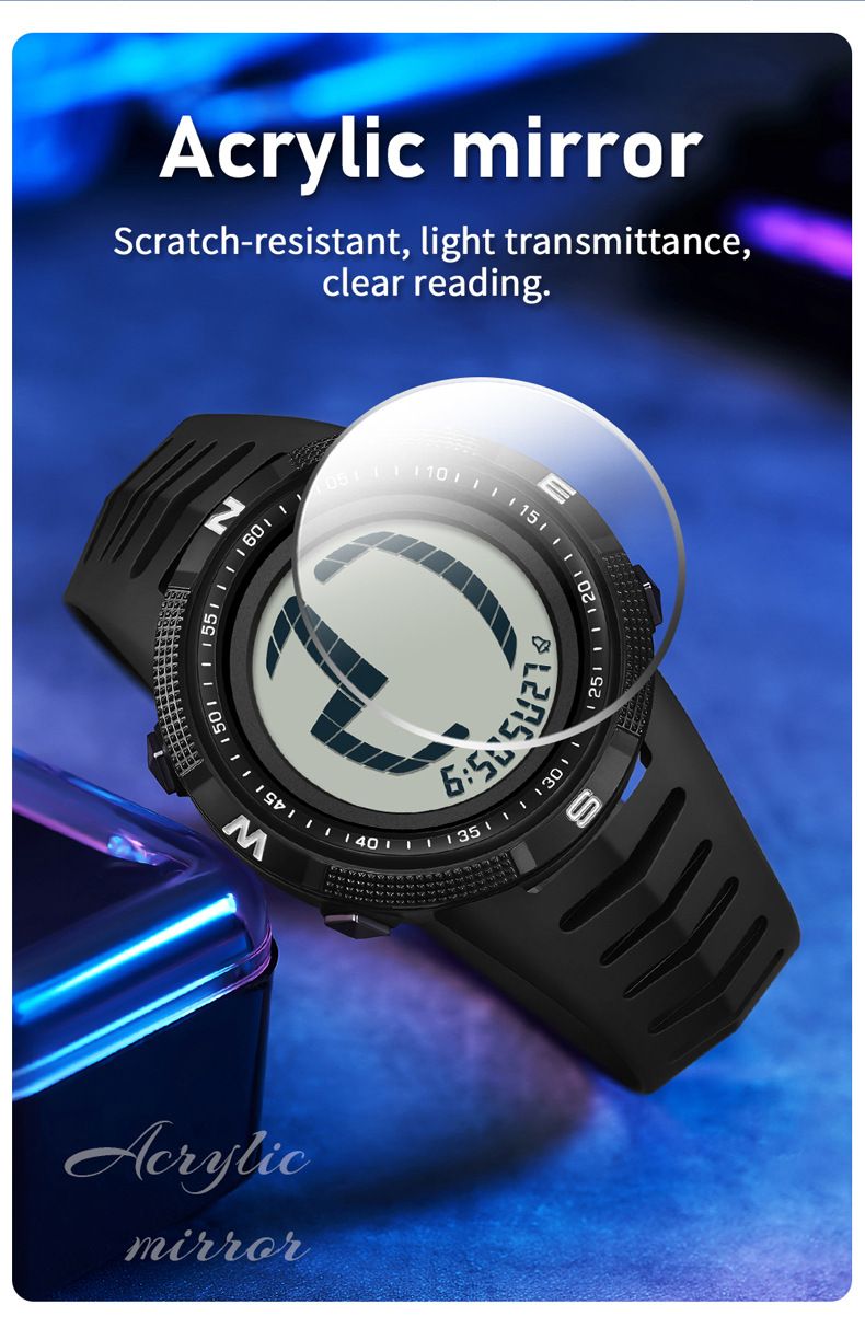 Digital Sports Watch With LED Backlight, Stopwatch, Alarm, Waterproof 50M, Shockproof, Date Display For Outdoor, Running, Gym, Hiking_voghion.com