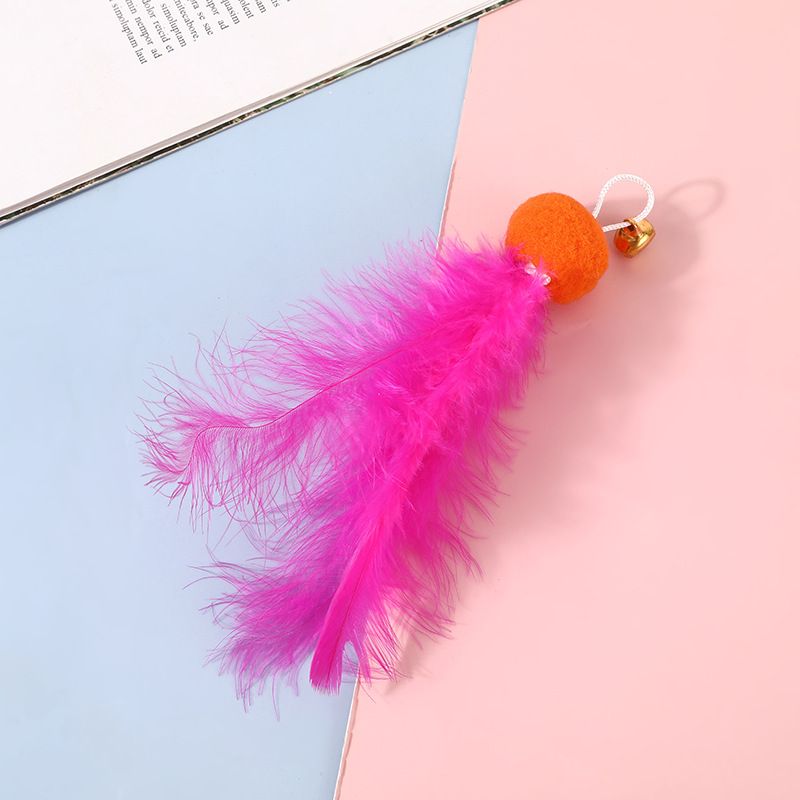 Teaser Wand Chicken Feather Replacement Head Cat Boredom Relief Toy Supplies_voghion.com
