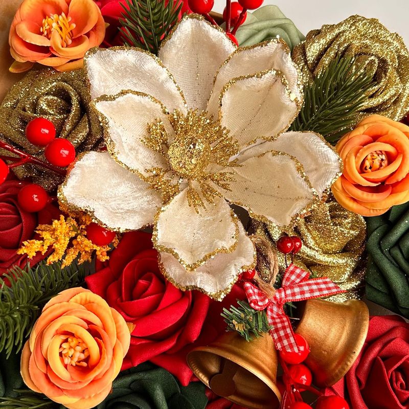 Weihnachtsgeschenke: Künstliche Weihnachtsblumen, DIY-Geschenkbox, Blumendekoration für Zuhause und draußen_voghion.com