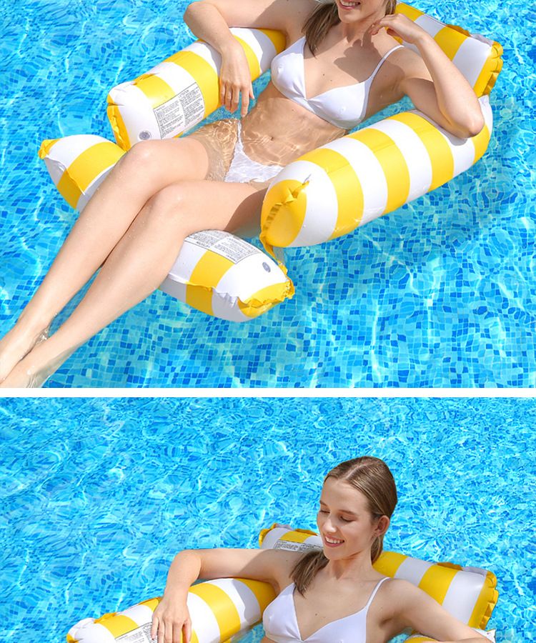 Aufblasbare Schwimmliege - Klappbare Rückenlehne mit Mesh-Netz für Pool, See & Strand_voghion.com