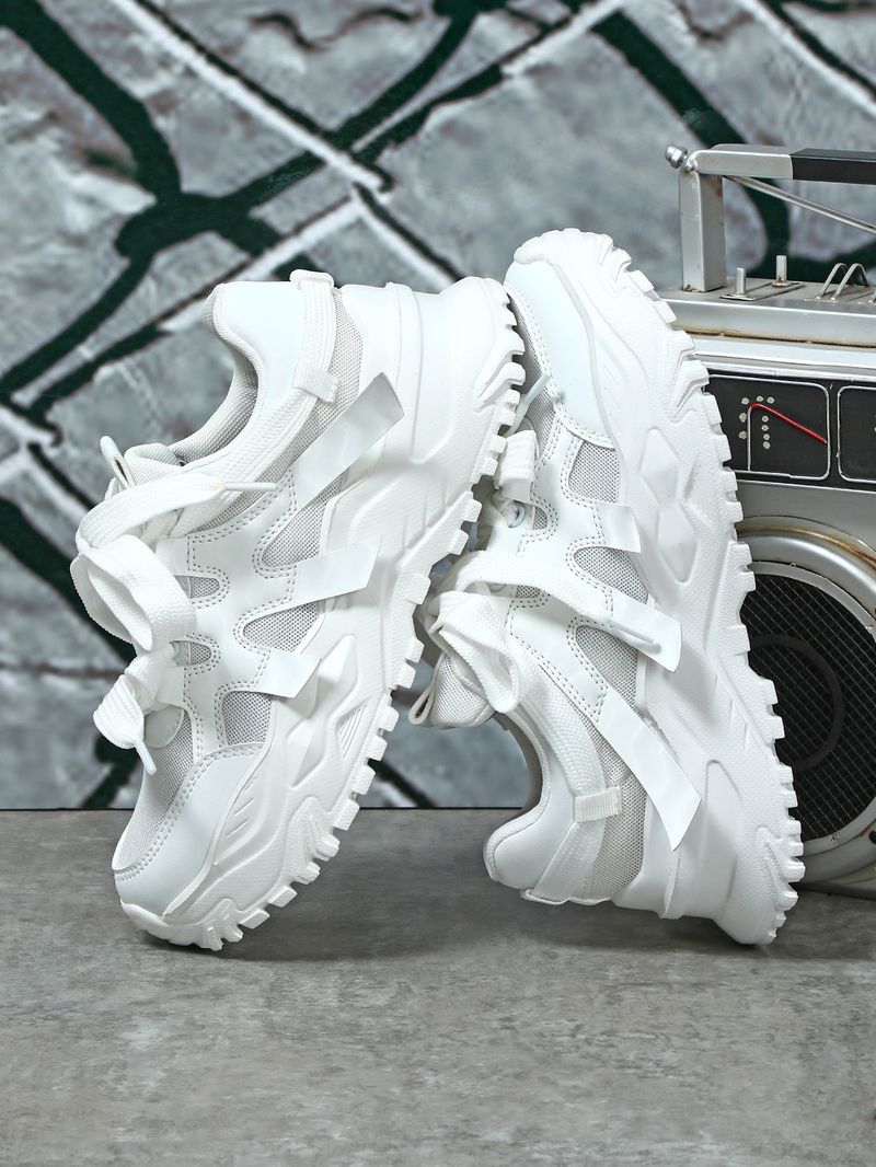 Trendy thick soles increased height, with breathable mesh surface, comfortable casual sports shoes, fashionable_voghion.com