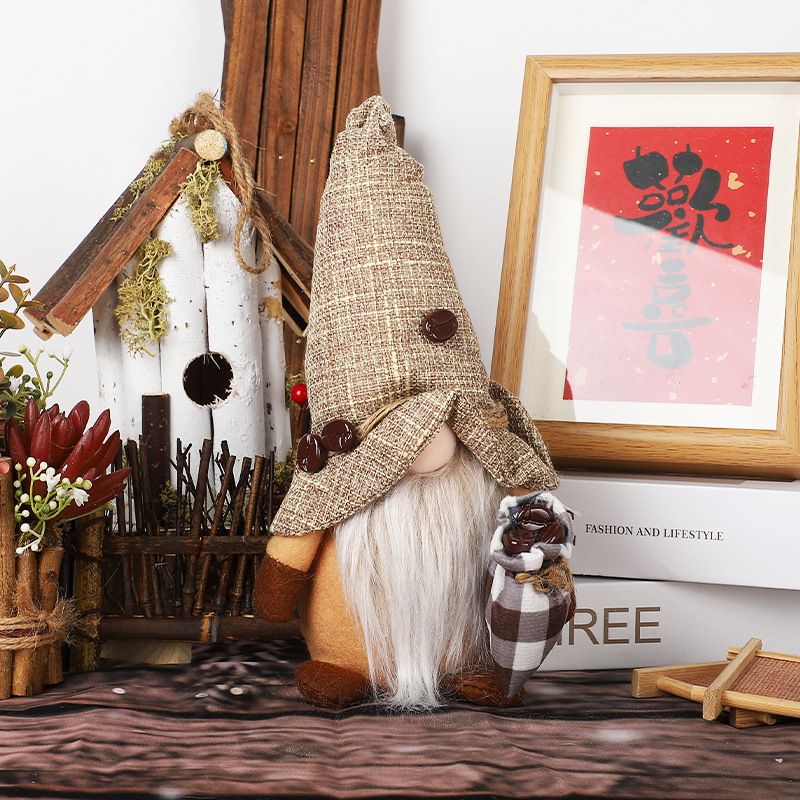 New Home Decor Faceless Dwarf Ornament Holding Coffee Beans Rudolf Doll_voghion.com