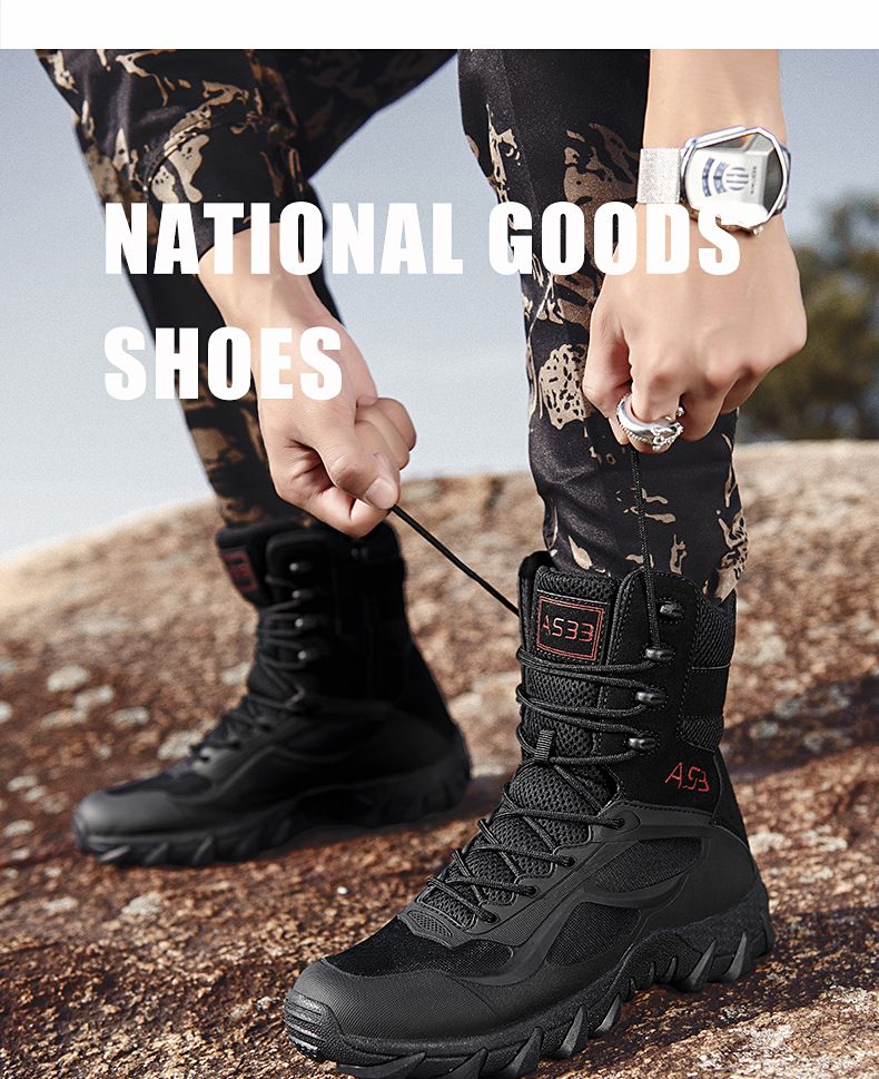 Taktische Stiefel Große Rutschfeste Schneestiefel Neue Outdoor Camping Wandersport Wanderschuhe High Top Kampfstiefel_voghion.com