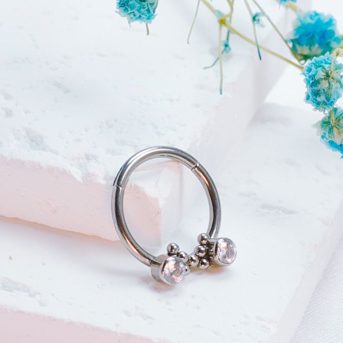 F136 Titan nas piercing cartilaj tragus cercei septum CZ nas inele cu segment articulat zircon Clicker femei corp bijuterii fermecătoare_voghion.com