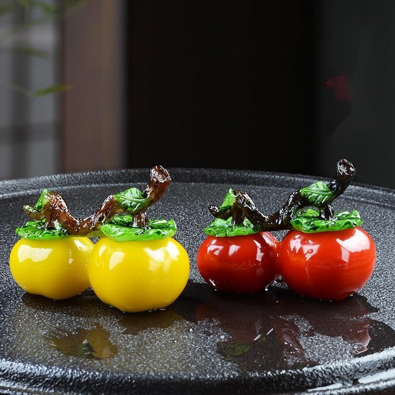 Creative Purple Clay Color-Changing Pet Ornament, Nurturable Persimmon Ruyi Play Decoration, Art Tray Tea Ceremony_voghion.com