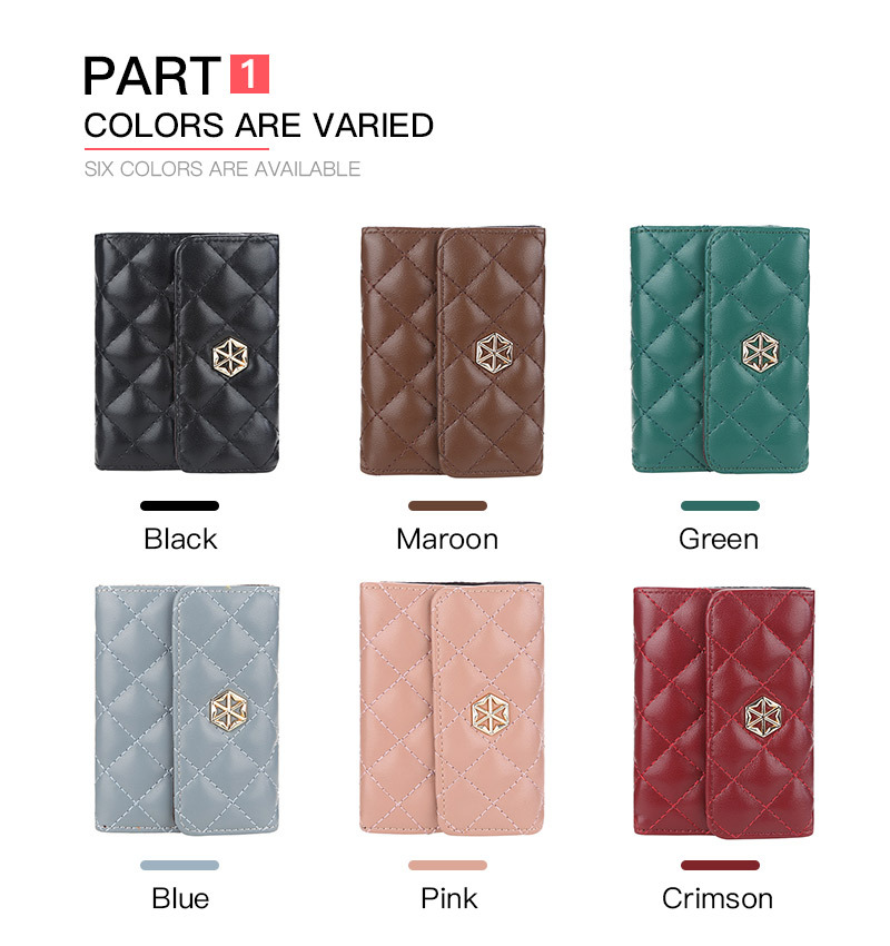Boiseen New Women's Card Bag Embossed Multi Card Slot Accordion Coin Purse Small Buckle Wallet_voghion.com