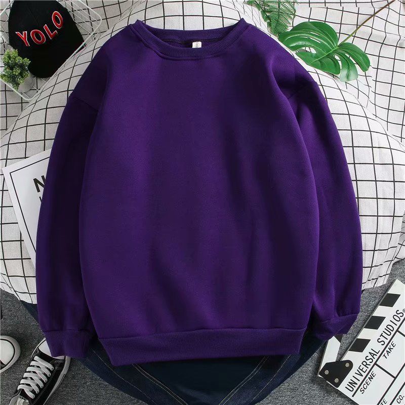 Efterårshættetrøje uden hue til drenge, løs koreansk version, tyndt print, trendy hiphop, hættetrøje med lange ærmer_voghion.com