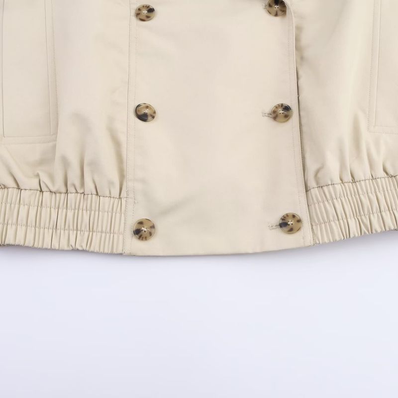 Trench doppiopetto con collo corto in pelliccia, stile autunno inverno 2025, donna F611776_voghion.com