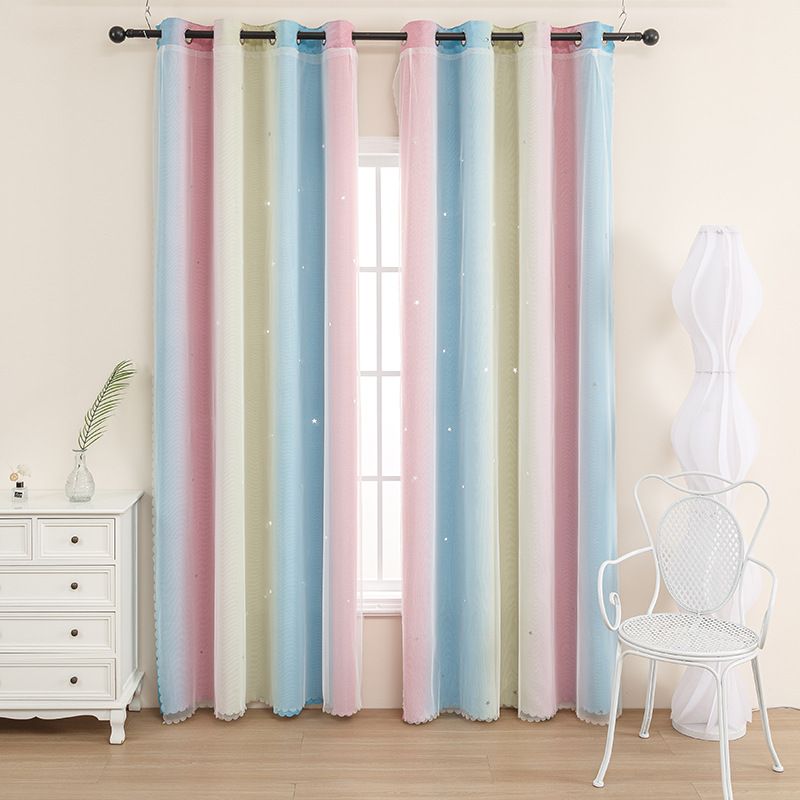 Transparante en semi-verduisterende kantgordijnen met gradiëntontwerp - Moderne Scandinavische raamgordijnen voor woonkamer, slaapkamer, keuken - Polyesterstof_voghion.com