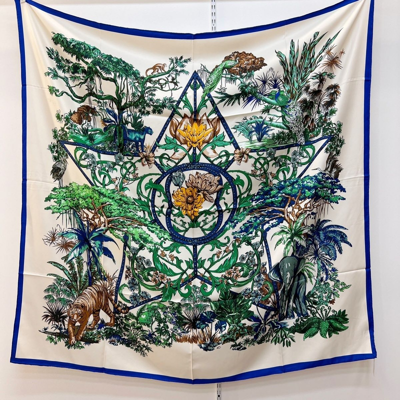 2023 model twill imitatiezijde grote vierkante sjaal 130*130 cm ins heetste jungle stijl sjaal_voghion.com