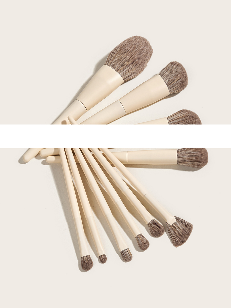 Set mit 10 Make-up-Pinseln, gelb, Lidschattenpinsel, Puderpinsel, kleiner Fächerpinsel, Beauty-Tools GUJHUI_voghion.com