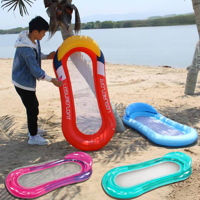 Inflatable Pool Lounge Chair Extra Wide PVC Floating Bed With Adjustable Backrest For Adults Beach Lake Relaxation_voghion.com