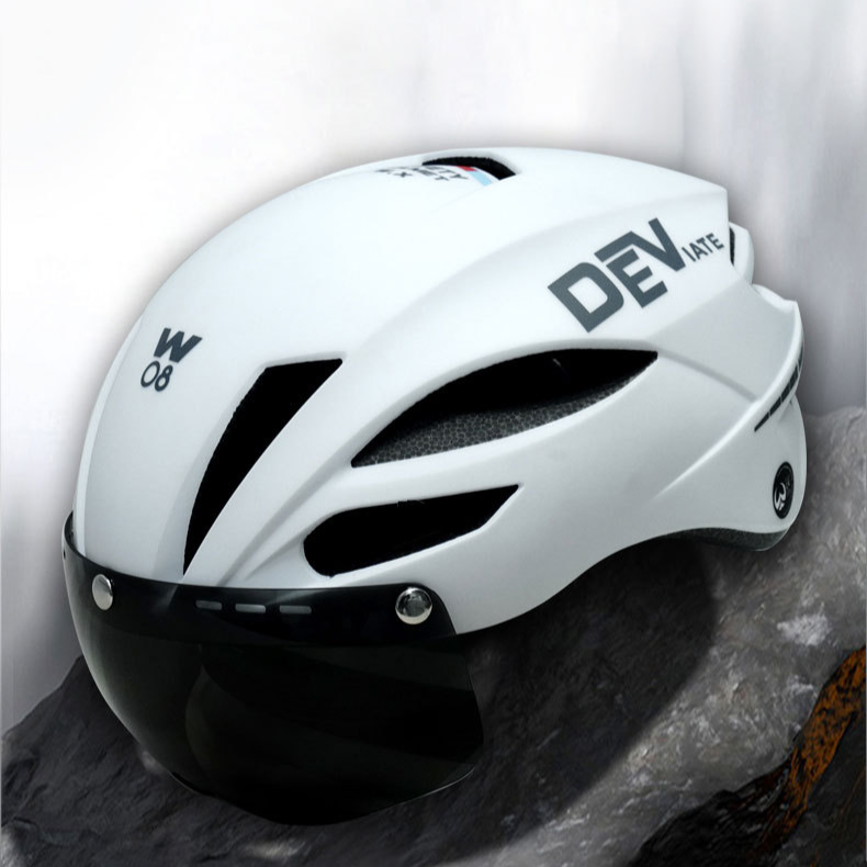 Matter einteiliger Fahrradhelm mit magnetischem Visier, Fahrradhelm für den Stadtverkehr, leicht, kratzfest, ultraklare Linse_voghion.com
