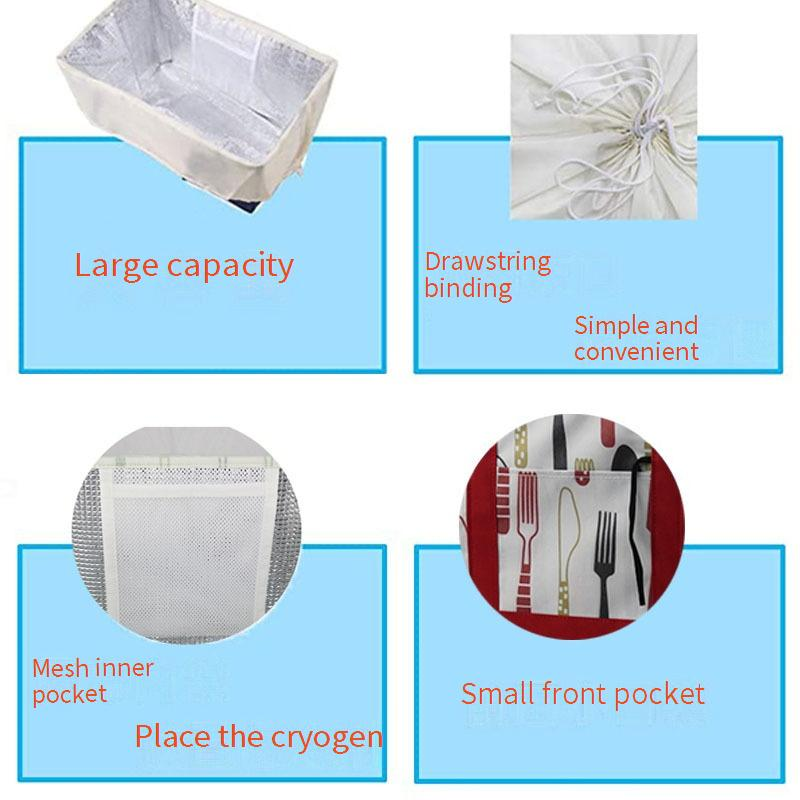 Large Insulated Shopping Tote Foldable Oxford Thermal Bag With Drawstring Closure 20L Capacity Perfect For Groceries Picnics Beach Trips_voghion.com