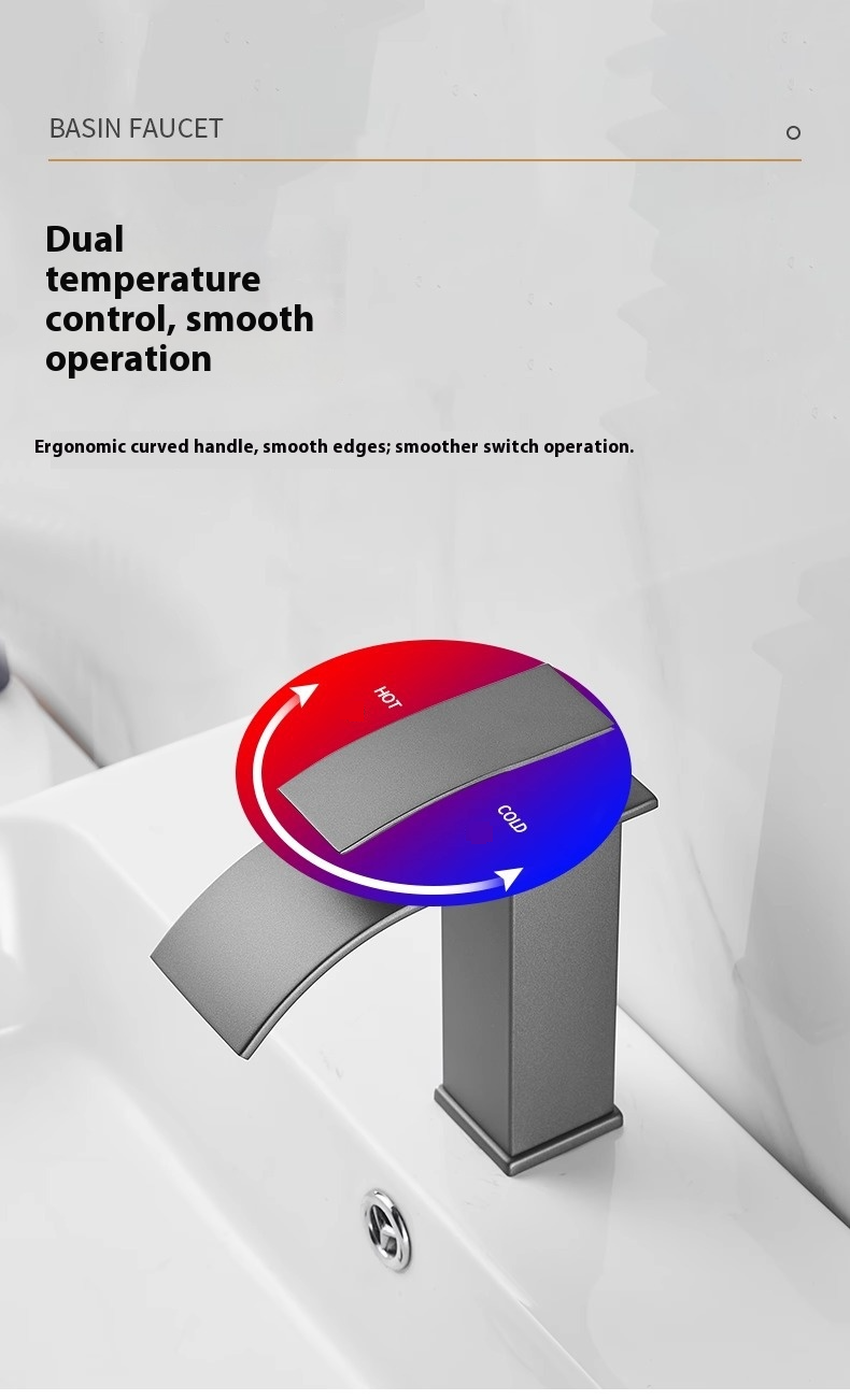 Waterfall Basin Faucet – Single Handle Mixer Tap For Bathroom Sink (CUP Certified, Ceramic Cartridge, Lead-Free Stainless Steel 360° Swivel Spout)_voghion.com
