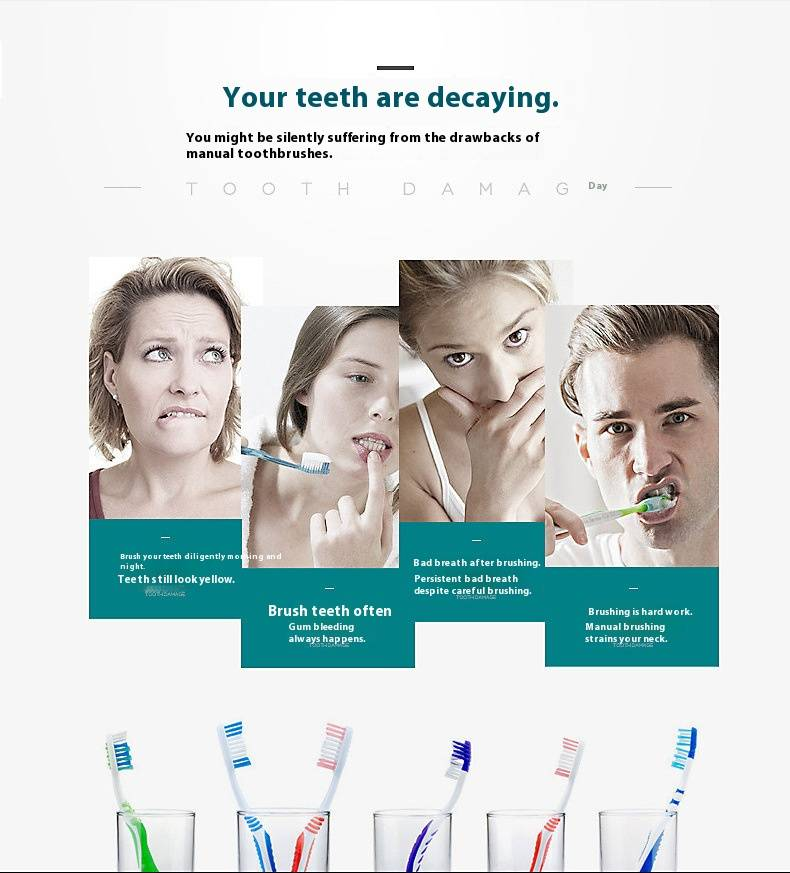 Rechargeable Electric Toothbrush Set For Couples & Adults – 5 Modes, Soft Bristles, Waterproof, Portable, With Travel Case & Stand Options_voghion.com