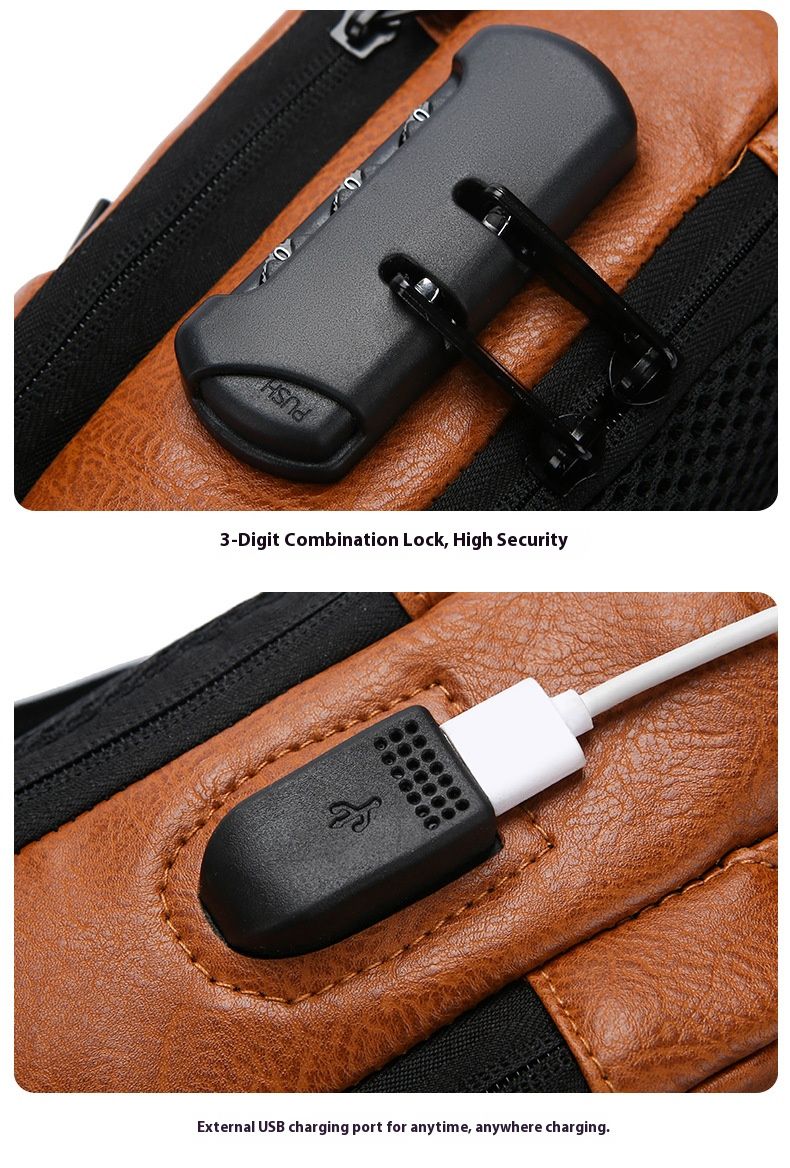Wasserdichte Umhängetasche für Herren für Outdoor-Sport und den täglichen Gebrauch – USB-Ladeanschluss, Anti-Diebstahl-Design, leichte Brusttasche aus Nylon_voghion.com