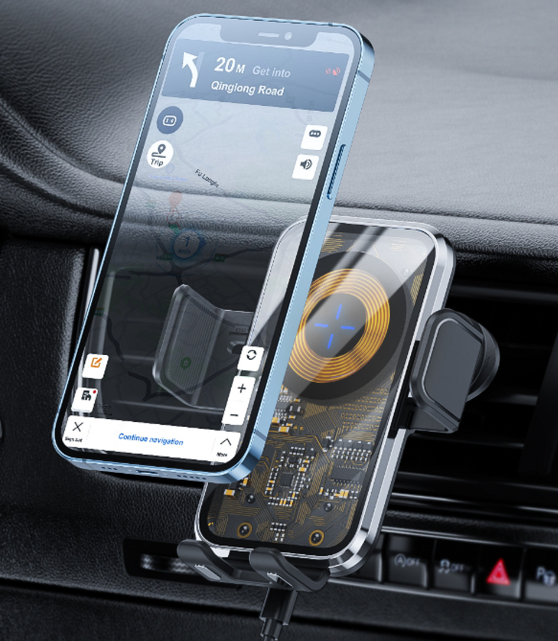 Vhodné pro iPhone, průhledný magnetický držák do auta pro bezdrátové nabíjení 15W, kompatibilní s rychlonabíjením, vnitřním viditelným..._voghion.com