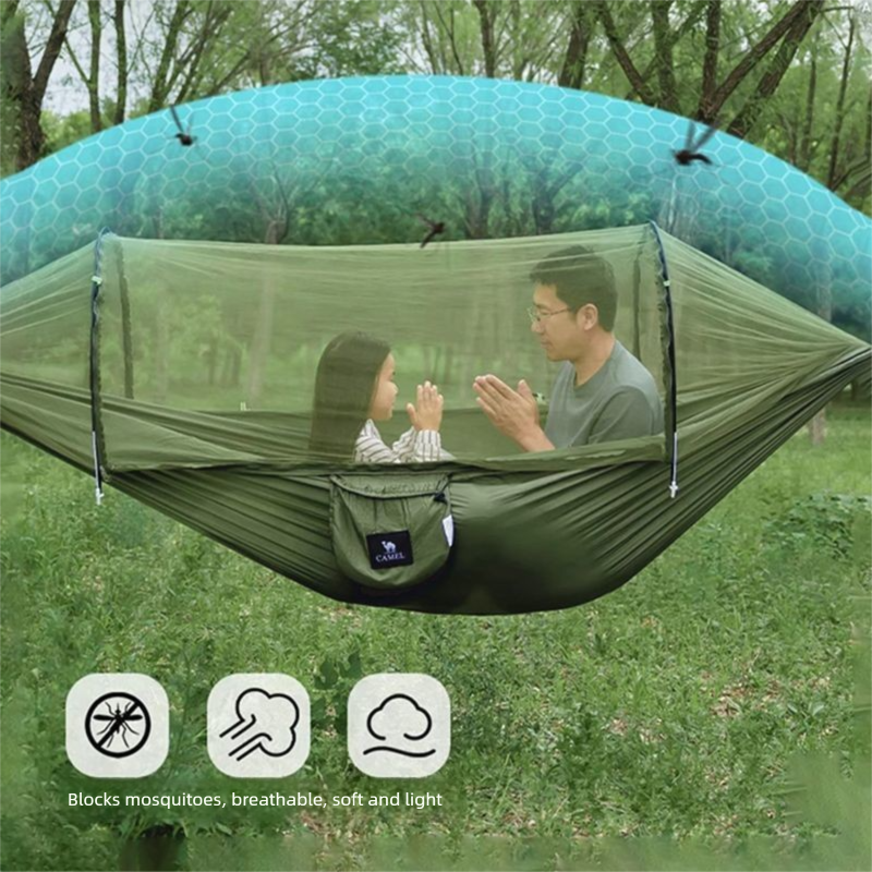 Mosquito Hammock Anti-Rollover Children's Adult Outdoor Home Anti-Mosquito Swing Camping Net Bed_voghion.com