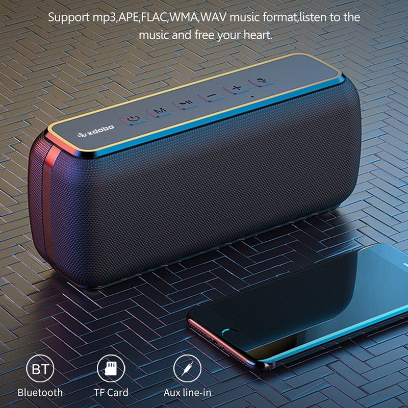 Głośnik bezprzewodowy Bluetooth X8 60W, zewnętrzny subwoofer, obsługa karty TWS i TF (niebieski)_voghion.com
