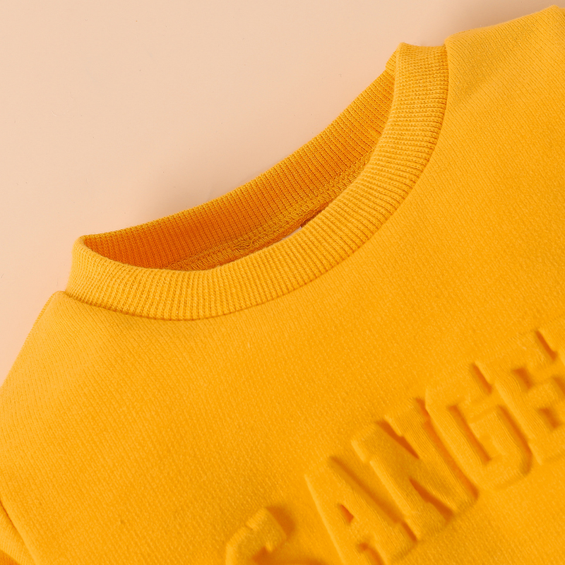 Mother&Kids Round neck long sleeve printed letter top and black trousers baby girls casual two-piece suit_voghion.com