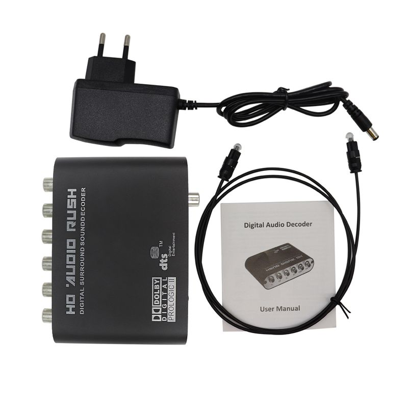 Digital to Analog 5.1 CH Stereo AC3 HD Audio Converter Optical SPDIF Coaxial AUX 3.5mm to 6 RCA Sound Decoder Amplifier_voghion.com