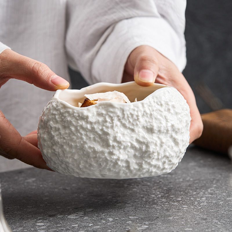Rock Pattern Egg-shaped Hotel Restaurant High-end Dessert Creative Specialty Molecular Cuisine Artistic Dish Small Bowl_voghion.com