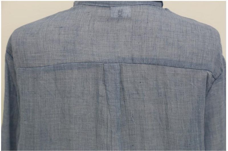 Abbigliamento da donna Camicie casual Maniche lunghe Camicie larghe e sottili da donna Camicia casual in lino Manica lunga Vestibilità ampia Leggera Protezione solare Top_voghion.com