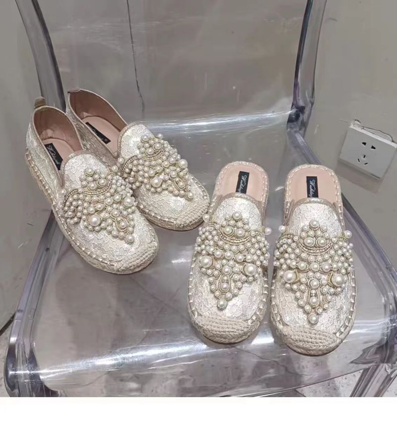 Cost performance 2024 Xiaoxiang Fengshui Diamond Women's Flat Bottom Fisherman Grass Woven Single Korean Edition Versatile Mesh Student_voghion.com