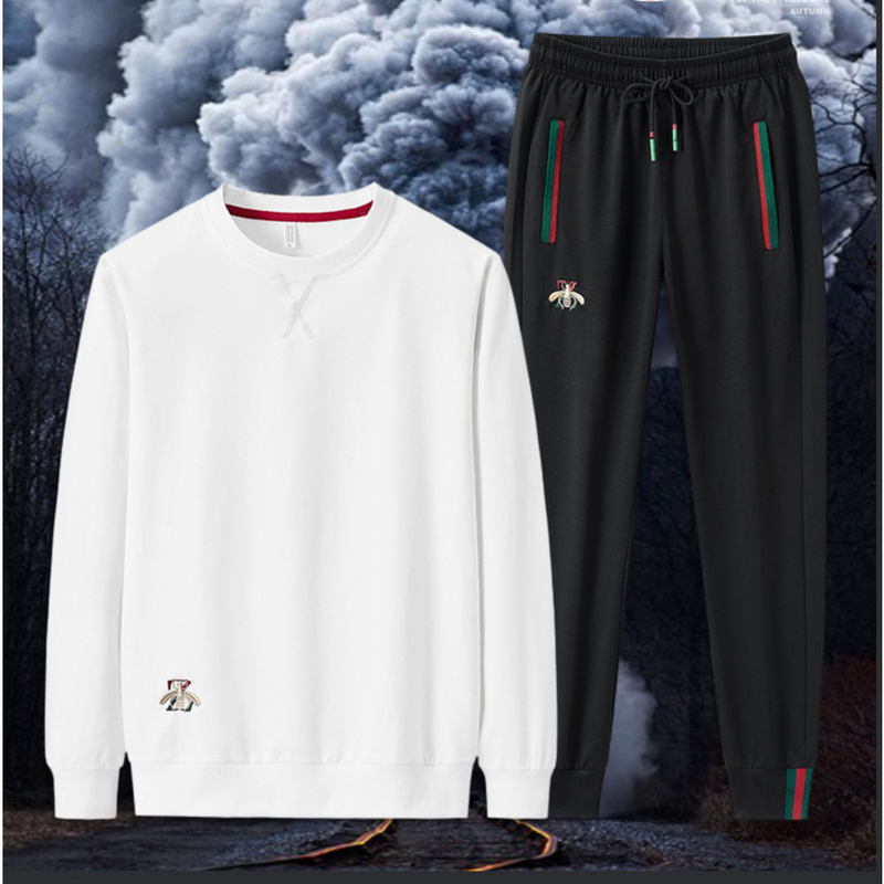 2023 novo conjunto de primavera moda masculina bordado pequena abelha conjunto masculino_voghion.com