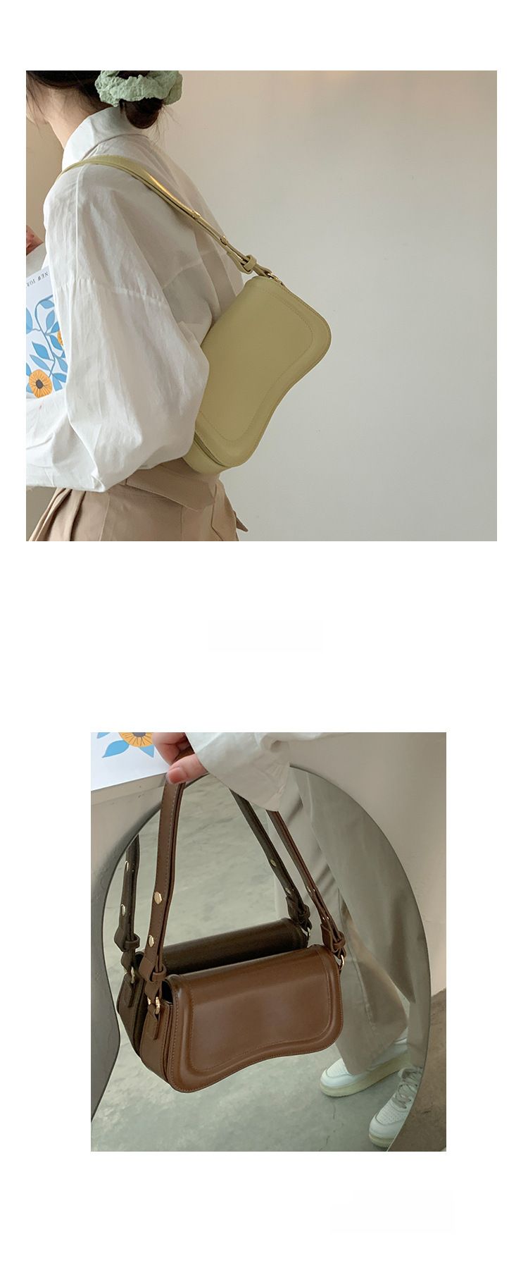 Borsa da ascella in stile coreano con design di nicchia per le donne 2022 nuova borsa quadrata piccola alla moda borsa a tracolla abbinata in stile occidentale di alta qualità_voghion.com