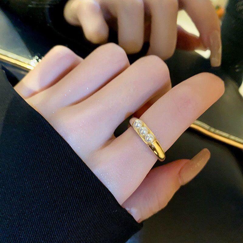 Echt vergoldet Zirkon Katzenauge Stein Doppelschicht offen Elegant Temperament Zeigefinger Ring Schmuck_voghion.com