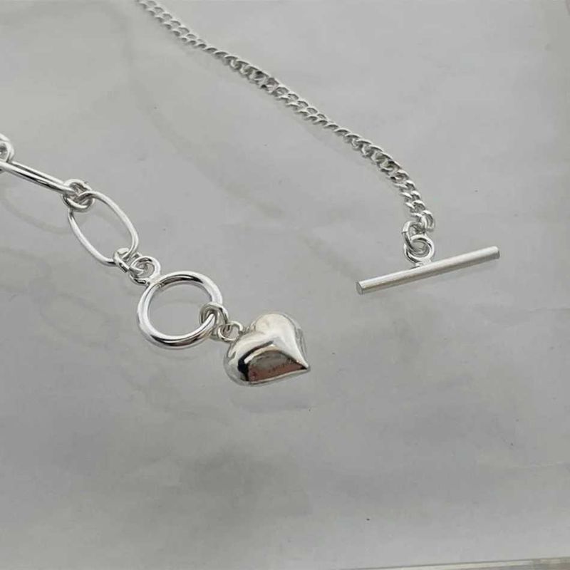 Tornozeleiras Lispector Sterling Sier Korean Love Charm Adequado para Colar de Corrente Simples Feminino Jóias de Praia de Verão_voghion.com