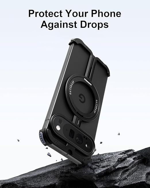 Applicable To Google Pixel 9proXL/Fold/9Pro/9 Mobile Phone Case, Metal Hollow Magnetic Bracket Protective Case_voghion.com