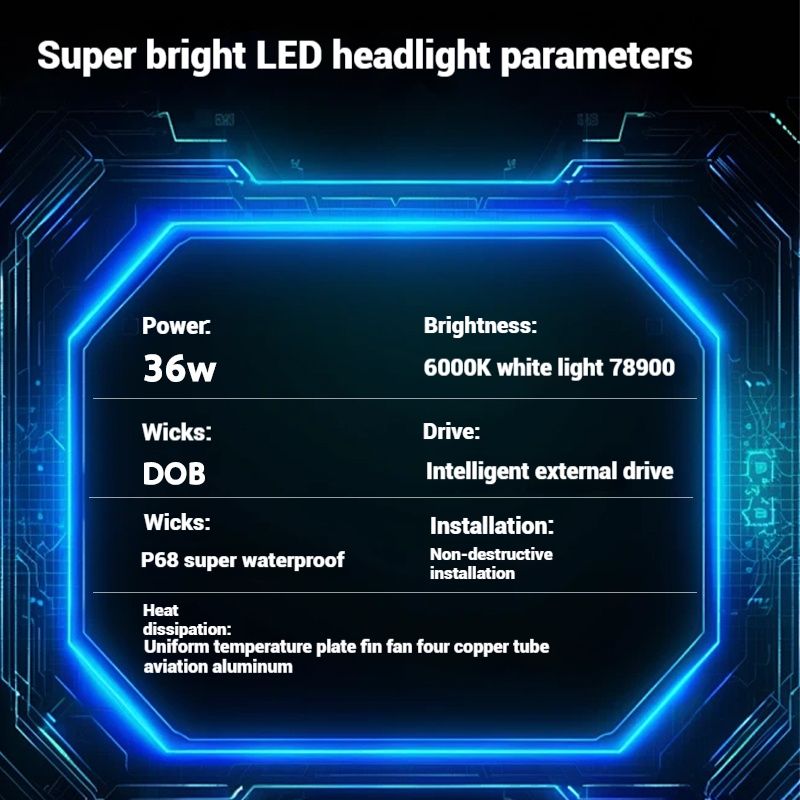 2 stücke H4 H7 Scheinwerfer H1 H8 H11 HB3 HB4 9005 9006 6000K 200W 50000LM Automotive LED Licht Turbo nebel Ligh_voghion.com