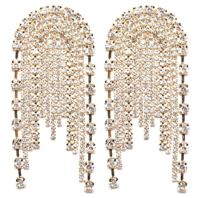 2022 Super Flash Claw Chain Alloy Set Water Diamond Long Style Tassel per orecchini da banchetto da donna alla moda_voghion.com