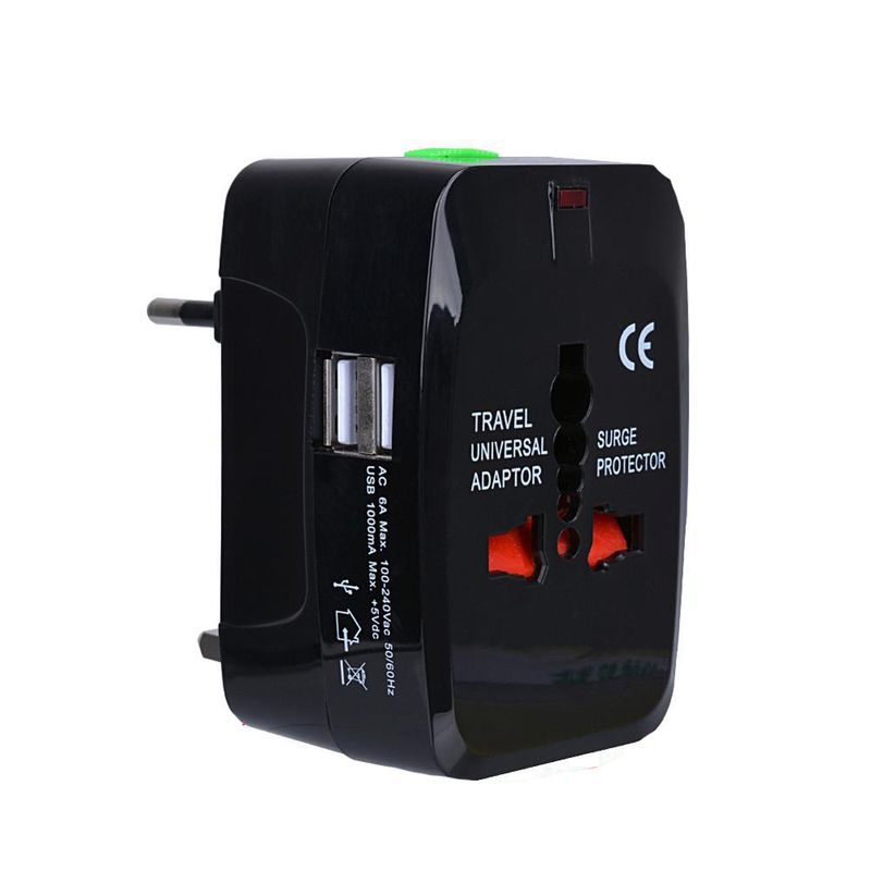 All In One Portable AU US UK EU Converter International Plug 2 USB Type C World Travel AC Power Adapter_voghion.com