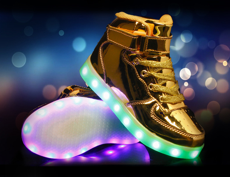 LED-Leuchtschuhe für Kinder und Erwachsene, High-Top-Sneaker, USB-Aufladeschuhe, Unisex, lässige Wanderschuhe für draußen_voghion.com