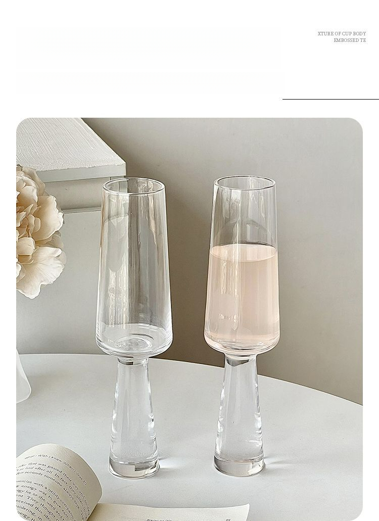 Ins Style Torch Crystal Cocktail Cold Drink Cup Champagne Glass Juice Goblet Niche Design_voghion.com