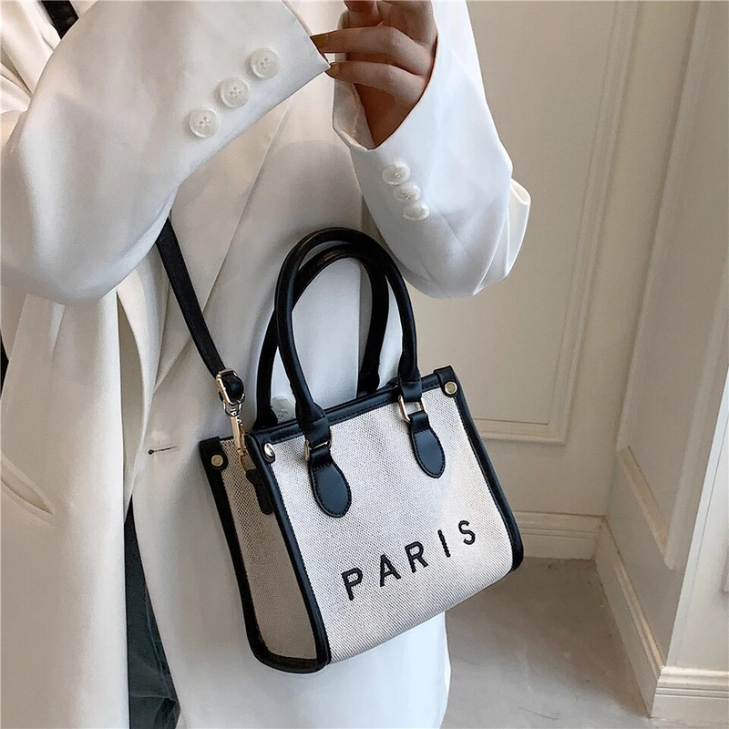 Burminsa Canvas Large Commuting A4 Work Tote Handbags For Women 2023 Trend Luxury Designer Small Ladies Shoulder Crossbody Bags_voghion.com