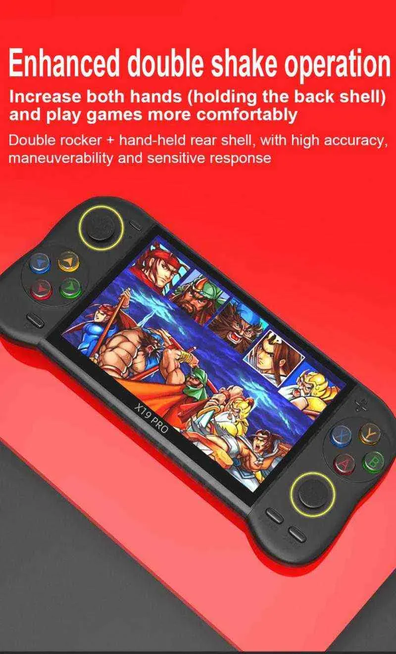 X19 Pro Retro-Handheld-Videokonsole 5,1-Zoll-TFT-Bildschirm Integrierte 6800+ klassische Spiele Tragbarer Spielplayer mit zwei Joysticks_voghion.com