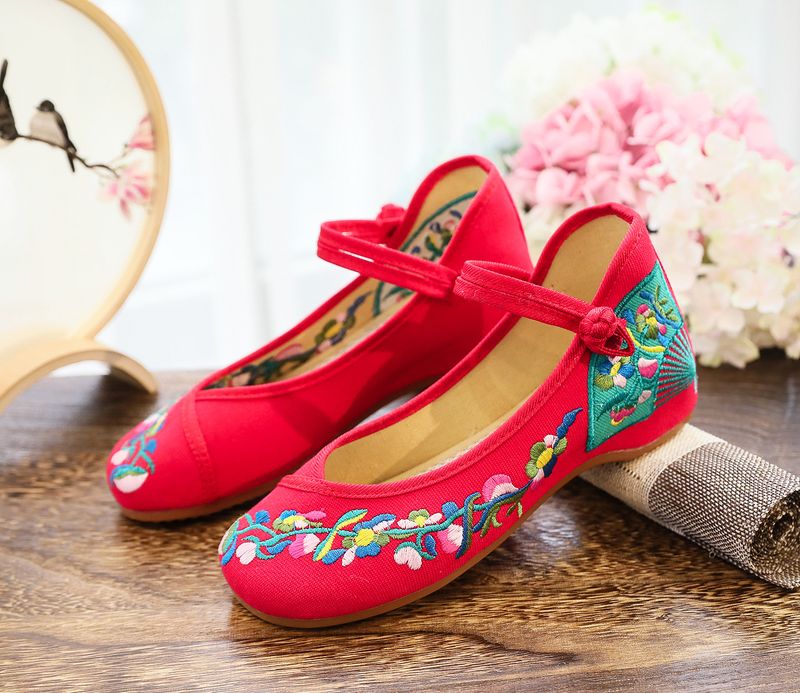 Embroidered Cloth Casual New Style, Slope Ethnic Women's Singles Shoes, Canvas Shoes_voghion.com