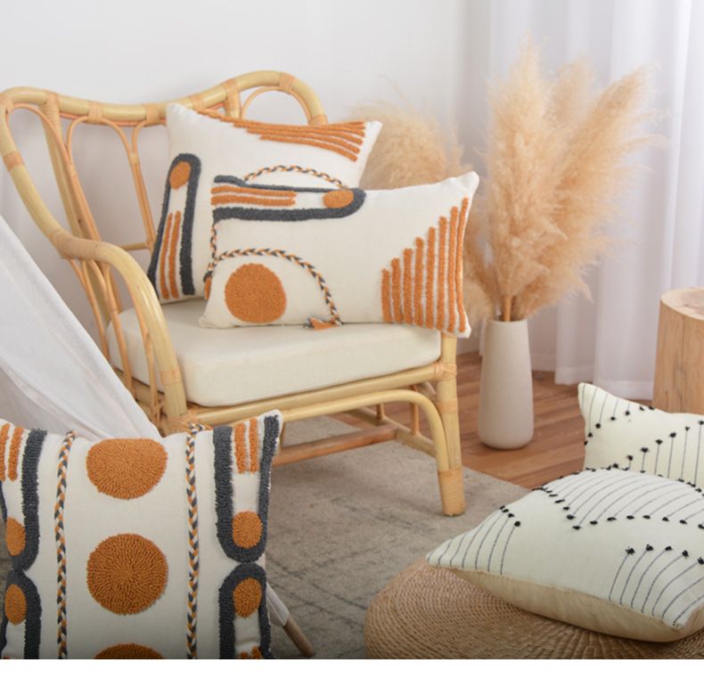 Nordische getuftete Kissenbezüge mit Kisseneinsätzen – Kissenbezüge im Bohemian- und geometrischen Design für Sofa, Bett (45 x 45 cm / 30 x 50 cm)_voghion.com
