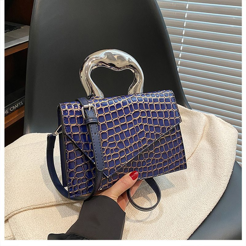 New Love Handheld-Tasche für Damen, Retro-Steinmuster, kleine quadratische Tasche, trendige und vielseitige Textur,_voghion.com