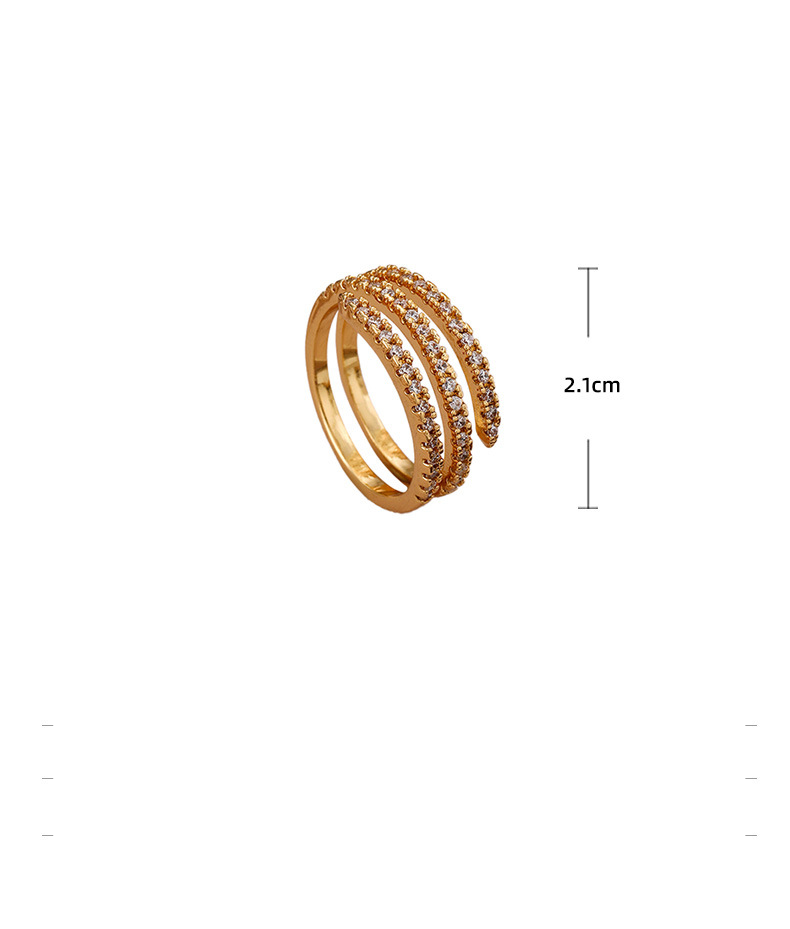 New micro-inlaid zircon three-layer ring ring female niche high-grade sense of light luxury with delicate ring ring_voghion.com