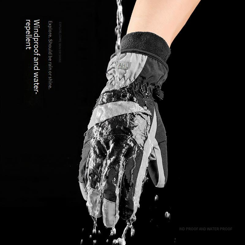 Guantes cálidos de invierno unisex Guantes de ciclismo deportivos para exteriores para hombres y mujeres Guantes de esquí gruesos con dedos curvos y pantalla táctil impermeables para ciclismo_voghion.com