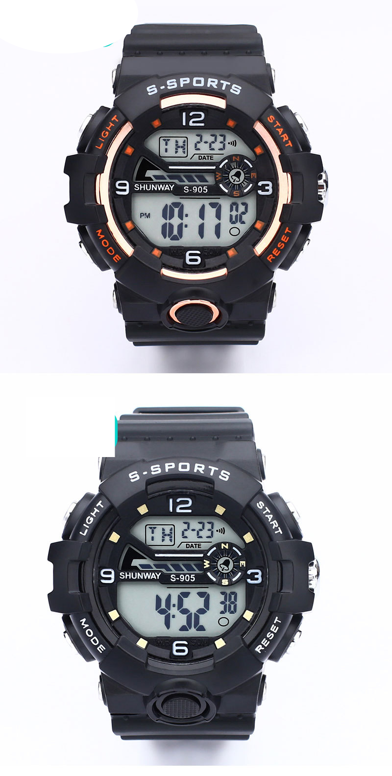 Kinder uhr Wasserdichte sport elektronische uhr Trend erwachsene elektronische uhr glow-in-the-dark multi-funktionale uhr_voghion.com